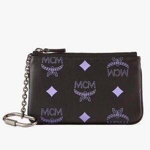 MCM Key Pouch in Color Splash Logo Leather